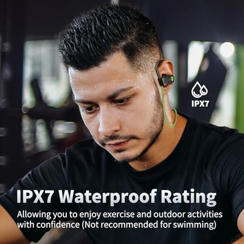 Premium IPX7 Waterproof Bluetooth 5.3 Earbuds – Wireless Sports Headphones with 16-Hour Playtime, Stereo Bass, and Secure Earhooks for Enhanced Performance in Running and Workouts – Ultimate Audio Freedom and Durability for Active Lifestyles