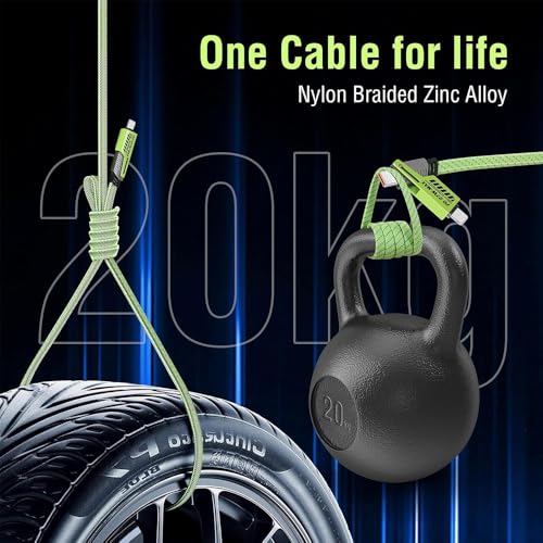 Versatile 4-in-1 Long Multi USB Charging Cable – 6.6 FT Zinc Alloy Fast Charger for i Phone 16 Pro Max, Samsung Galaxy S23 & More – Tangle-Free, Durable, and High-Speed Compatibility for All Your Devices