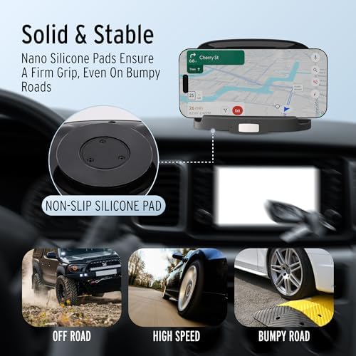 Experience Seamless Charging with the Car and Driver Dash Mate 15 W Wireless Smartphone Charger – Features Integrated Cooling Fan, Mag Safe Compatibility, and Swiveling Base for Effortless Navigation in Your Vehicle – Perfect Automotive Phone Holder for Fast Charging and Enhanced Convenience