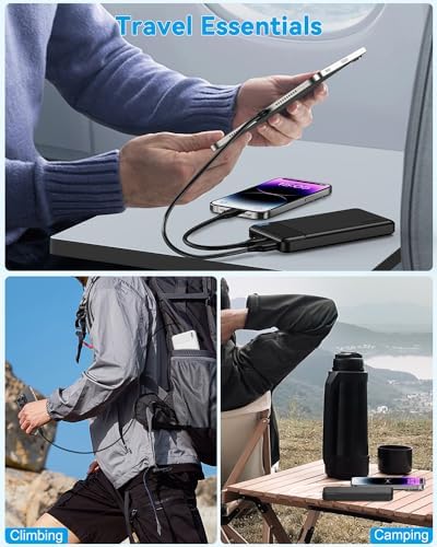 Dual 10,000 m Ah Portable Power Bank Set – Ultra-Slim USB-C Fast Charging Chargers for i Phone, Android, Google Devices – Triple-Port External Battery Pack for Safe, All-Day Use on the Go with Enhanced Compatibility and Lightweight Design