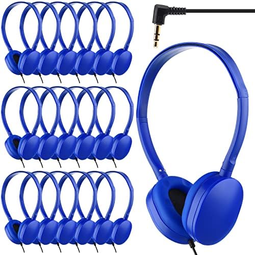 Elevate Classroom Engagement with Konohan Kids Headphones – Bulk 18-Pack Adjustable Wired Earphones for Students, Teens, and Adults, Offering Universal 3.5 mm Compatibility and Superior Sound Quality – Durable and Comfortable for All Learning Environments