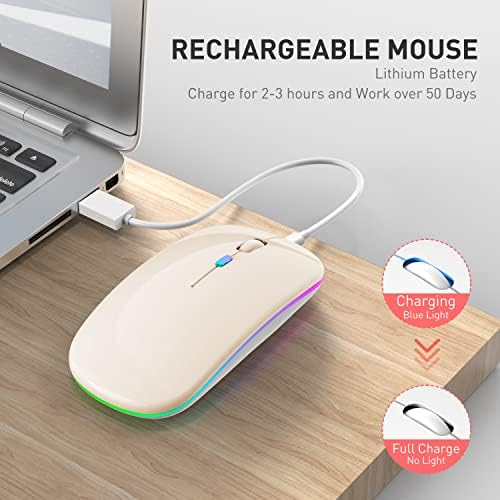 Sleek Bluetooth Wireless Mouse for Mac, Windows & i Pad – Ergonomic Design, High-Precision Navigation, Rechargeable & Dual-Mode Compatibility (Gray & Black) – Elevate Your Productivity with Clutter-Free Connectivity