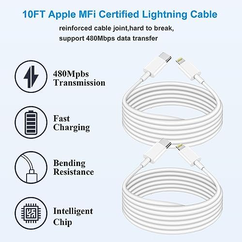 Swift Charge 20 W USB-C Charger for i Phone 15 & i Pad – 6 FT Cable Included – Rapid Power Solution for i Phone 16 Pro Max, i Pad Pro, Mini & Air – Lightweight, Durable, and Versatile Charging Block for All Your Devices – Say Goodbye to Long Wait Times with Enhanced Compatibility and Safety Features