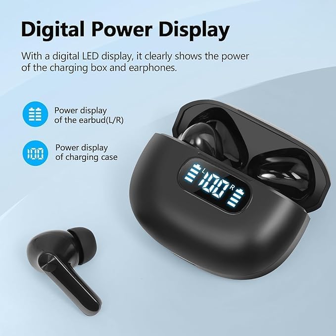 Advanced Bluetooth 5.4 Wireless Earbuds – Immersive Hi-Fi Stereo Bass Headphones with 4 ENC Noise Cancelling Mics, 48-Hour Battery Life, IPX7 Waterproof for Active Lifestyles, Compatible with Android, i OS & Laptops – Ultimate Sound Quality for Sports and Everyday Use