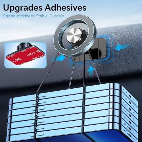 Kaistyle Mag Safe Car Mount: Ultra-Strong 20-Magnet Magnetic Phone Holder with 360° Rotation for i Phone 12-16 Plus | Premium Dashboard Accessory for Safe Navigation | Effortless Installation & Maximum Stability for Modern Drivers