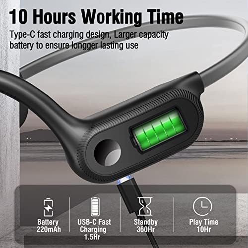 Revolutionize Your Workout with S101 Bone Conduction Headphones – Open-Ear Design, Bluetooth 5.2 Connectivity, 10-Hour Playtime, Waterproof for Running and Biking – Stay Aware and Active with Lightweight Sports Earbuds Featuring Built-In Microphone for Hands-Free Calls