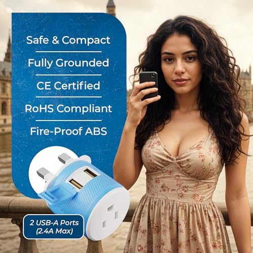 OREI Switzerland Travel Plug Adapter with Dual USB Ports – Ultimate Type J Charging Solution for USA Devices – Fast, Efficient Power for i Phones, Laptops, Tablets & More – Essential Travel Accessory for Hassle-Free Connectivity