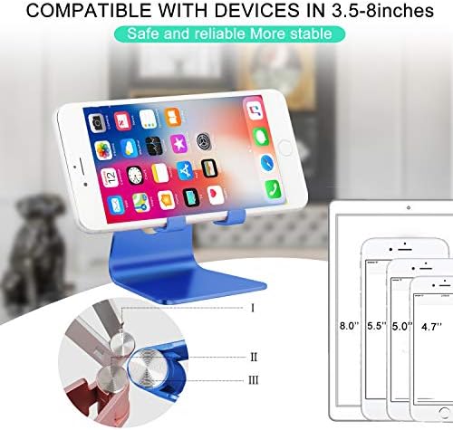 Adjustable Cell Phone Stand, Phone Holder,Tablet Stand Dock,Aluminum Desktop Compatible with iPhone 12 iPad,Samsung Galaxy,Google All Smart Phone/Tablets Under 10 in-Rose Gold + Royal Purple – Enhanced Compatibility and Speed