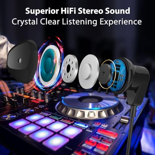 High-Fidelity USB C Headphones for Samsung Galaxy S25 S24 S23 S22 Ultra, i Phone 15 & 16 Pro Max – Premium Wired Type C Earbuds with Built-In Microphone and Volume Control for Crystal-Clear Calls and Immersive Sound Quality – Ideal for Galaxy Z Flip 3, One Plus, and Daily Use