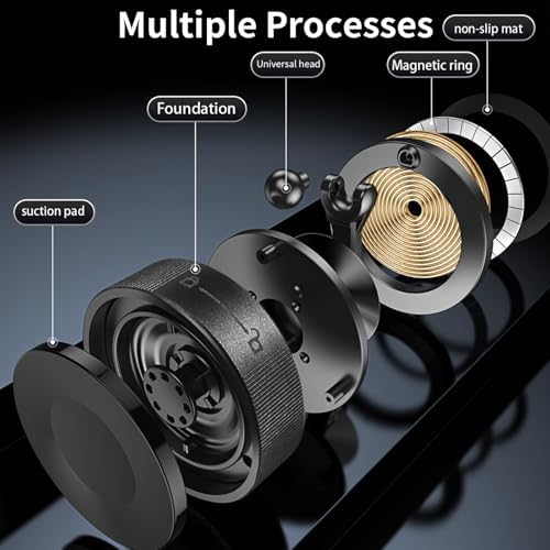 Revolutionary 15 W Magnetic Wireless Charging Phone Holder with Vacuum Suction Cup – 360° Adjustable and Foldable Car Mount for i Phone 12-16 Pro Max & Most Smartphones | Versatile Mag Safe Accessory for Cars, Gyms, Mirrors, and Showers – Unmatched Stability, Fast Charging, and Hands-Free Convenience