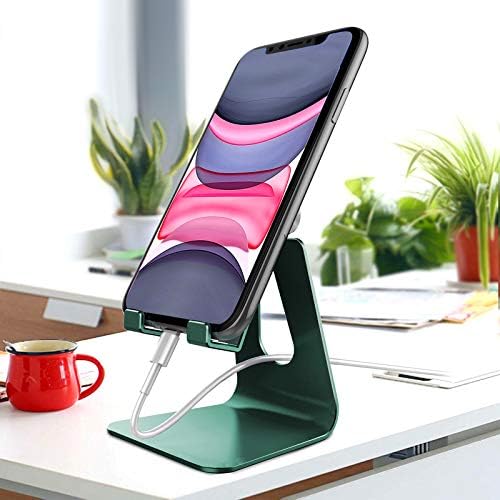 CreaDream Adjustable Cell Phone Stand, Phone Stand, Cradle, Dock, Holder, Aluminum Desktop Stand Compatible with Phone 13 12 Pro Max Charging, Accessories Desk, All Mobile Phones, Sierra Blue – Enhanced Compatibility and Speed