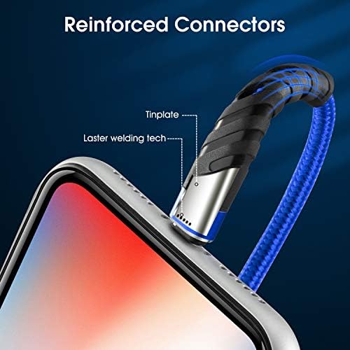 Cyven Smart 3-Pack 6 Ft MFi Certified Lightning Cables – Fast Charging USB A to Lightning Cords for i Phone 14/13/12/11/XS/XR/X/8/7/6/5/SE Plus Pro Max Mini – Durable Red Design for Ultimate Flexibility and Speed
