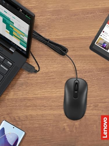 Lenovo M210 RGB Wired Gaming Mouse – High-Performance 8000 DPI Adjustable Sensor, 3 RGB Lighting Zones, and 7 Customizable Buttons for Ultimate Gaming Precision – Ergonomic Palm Grip Design for PC, Laptop, and Chrome OS Users – Unleash Your Game with Enhanced Compatibility and Style