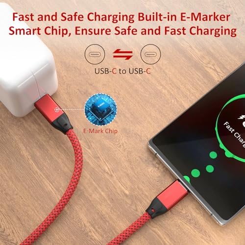 Experience High-Speed Connectivity with Use Bean USB C to USB C Cable – 100 W Fast Charging & 20 Gbps Data Transfer – 15 FT Dual Pack for Mac Book Pro, Galaxy S25 Ultra, i Pad Mini 6, and More – Enhanced 4 K Video Output for Ultimate Performance and Compatibility
