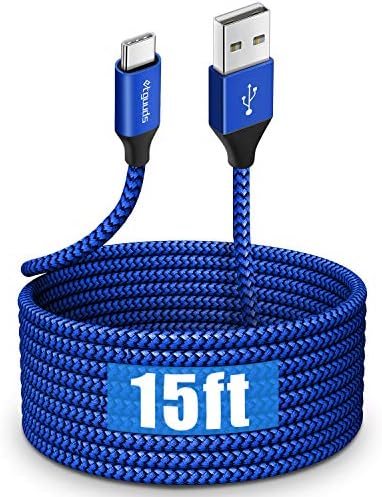 etguuds 20 ft USB C Cable – Long Nylon Braided Charger for Fast Data Transfer & Charging – USB-A 2.0 to Type C Compatibility for Samsung Galaxy Note, LG, Moto, Pixel, Switch & More – Durable Connection for Home & Office Use