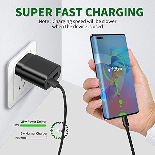 Dual Port 25 W Super Fast Type-C Wall Charger for Samsung Galaxy & i Phone – Rapid Power Delivery with Enhanced Safety Features, Compact Design for On-the-Go Charging, Compatible with S22/S21/Note20/i Phone 13/13 Pro Max