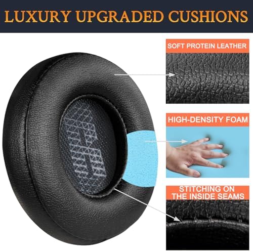 Revitalize Your JBL Live 400 BT Headphones with SOULWIT Premium Replacement Ear Pads – Luxurious Protein Leather & Noise Isolation Foam for Enhanced Comfort and Sound Quality – Easy Installation & Sleek Black Design