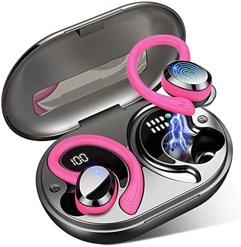 Premium Bluetooth 5.3 Wireless Earbuds – IP7 Waterproof Sport Headphones with 48-Hour Battery Life, Noise-Cancelling Mic, and 3 D Hi-Fi Stereo for Ultimate Workout Performance – Perfect for Running and Gym Enthusiasts