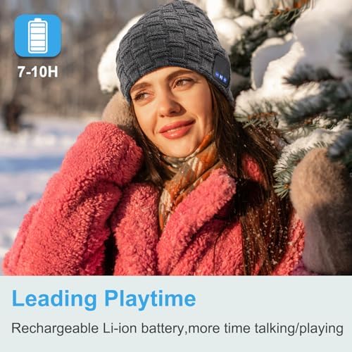 Bluetooth Beanie with Washable Wireless Headphones – Ultimate Outdoor Gear Featuring Bluetooth 5.0 for Crystal Clear Sound and Hands-Free Calls, Perfect for Hiking, Jogging, and Chill Days Outdoors