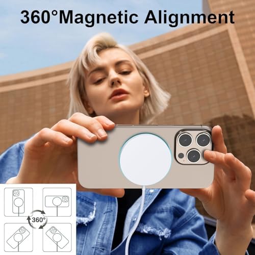 Enhance Your Charging Experience with the Premium 15 W Mag Safe Wireless Charger – LCD Display, Magnetic Fast Charging Pad for i Phone 12-16 Series, Sleek Glass Design, USB-C Port, Perfect for On-the-Go Power Solutions