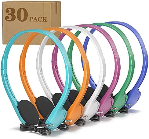 Classroom Headphones Bulk Pack – 30 Lightweight Wired Student Headphones for Enhanced Learning | Colorful, Disposable Audio Solution for Computers, Laptops & Chromebooks | Perfect for Engaging Kids with a Comfortable Fit and Durable Design Classroom Headphones Bulk Pack – 30 Lightweight Wired Student Headphones for Enhanced Learning | Colorful, Disposable Audio Solution for Computers, Laptops & Chromebooks | Perfect for Engaging Kids with a Comfortable Fit and Durable Design