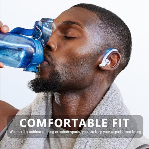 Secure Fit Anti-Slip Ear Hooks for Apple Air Pods 1-4 & Pro Series – Ultimate Comfort and Stability for Sports Enthusiasts – Engineered Black Accessories for Uninterrupted Audio Enjoyment