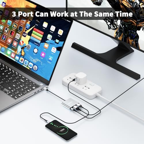Transform Your Viewing Experience with Our 4 K USB C to HDMI Adapter – Multiport AV Converter for Mac Book Pro/Air, i Pad, i Phone 15/16 & More! Enjoy Stunning 4 K@60 Hz Clarity with Built-In USB-A 3.0 Hub and 100 W Power Delivery for Quick Charging! Ideal for Streaming, Gaming, and Professional Presentations! Effortless Plug-and-Play Setup for Instant Connectivity – Perfect for Home, Office, or On-the-Go! Elevate Your Device Connectivity with this Durable, Compact Adapter, Compatible with TVs and Monitors for Maximum Versatility! Unleash High-Definition Visuals and Seamless Performance Today!