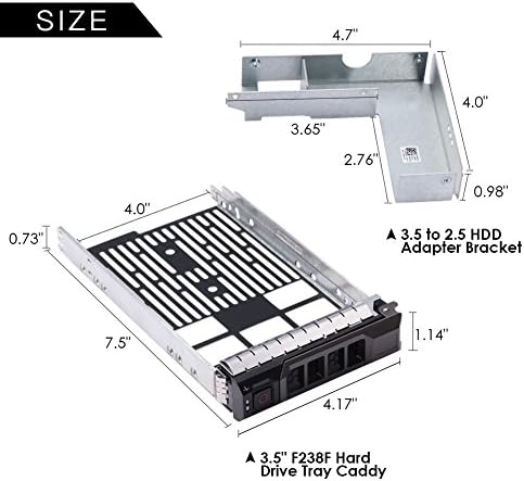 Upgrade Your Dell Poweredge Server with 3.5″ SAS/SATA Hard Drive Tray Caddy – Versatile 2.5″ HDD/SSD Adapter Bracket for Enhanced Storage & Speed – Compatible with R320, R420, R720, T320, T420, T620 – Easy Installation with Screws for Maximum Reliability