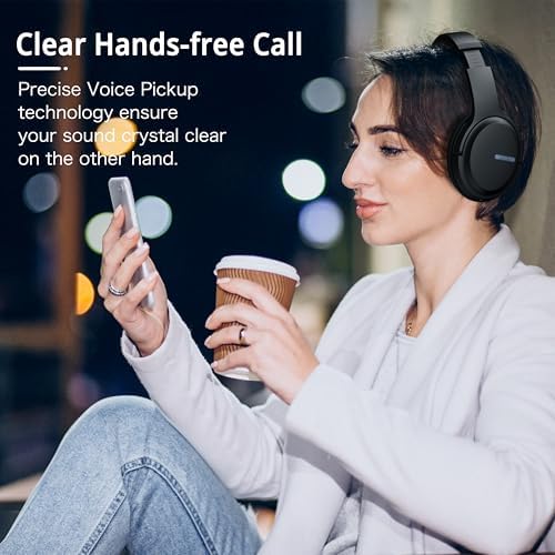 Transform Your Listening Journey with AMORNO Wireless Over-Ear Bluetooth Headphones – 68-Hour Playtime, Superior Hi-Fi Sound, and Ergonomic Foldable Design for Ultimate Portability (White) – Ideal for Music Lovers and Professionals on the Go