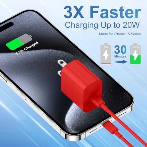 Maximize Your Charging Efficiency with the 20 W USB-C Power Adapter and 10 ft Type C Cable – The Ultimate Fast Charging Solution for i Phone 16, 15 Pro Max, and i Pad Featuring Advanced Safety Mechanisms for Secure On-the-Go Power Management and Unrivaled Compatibility