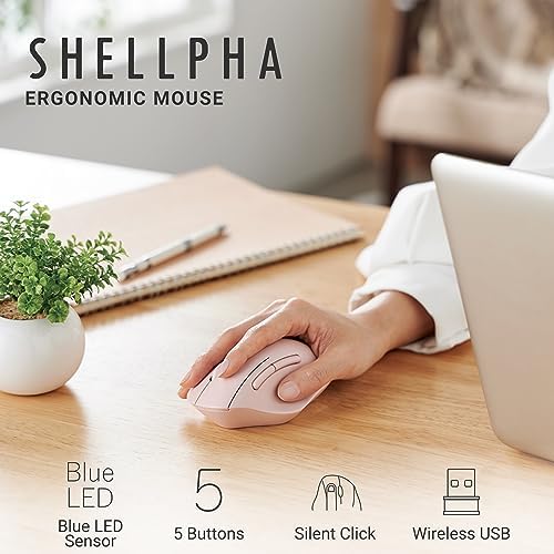 Elevate Your Productivity with the ELECOM Wireless Ergonomic Mouse – Silent Click, 2000 DPI Precision, 20-Month Battery Life, and Stylish White Design for PCs, Macs, and Laptops – Perfect for Home or Office Use