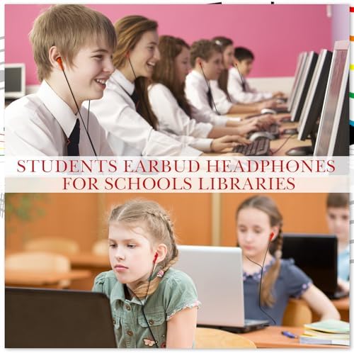 Kanayu 100 Pack Classroom-Ready Wired Earbuds – High-Quality 3.5 mm Jack Earphones for Enhanced Student Learning, Individually Packaged for Quick Distribution, Lightweight Comfort for Focused Educational Experiences