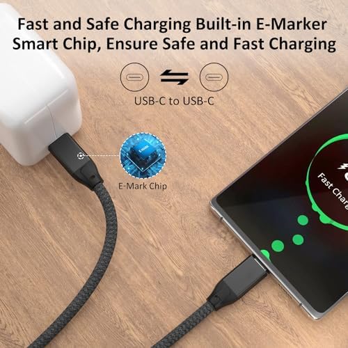Experience High-Speed Connectivity with Use Bean USB C to USB C Cable – 100 W Fast Charging & 20 Gbps Data Transfer – 15 FT Dual Pack for Mac Book Pro, Galaxy S25 Ultra, i Pad Mini 6, and More – Enhanced 4 K Video Output for Ultimate Performance and Compatibility