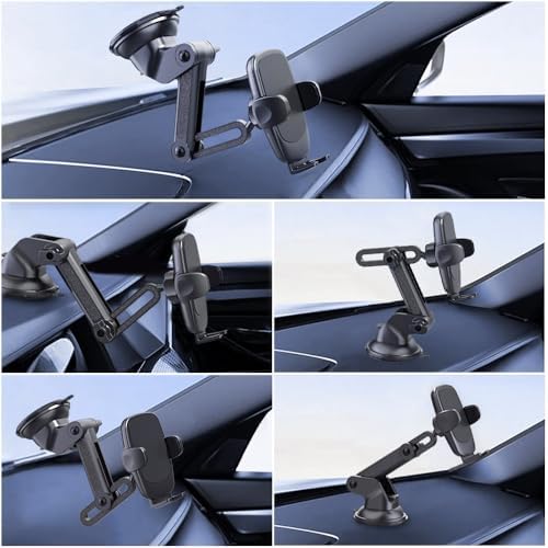DEERLAMN Car Phone Holder, [Upgraded Stronger Suction] Phone Mount for Car Dashboard & Windshield, Universal Cellphone Holder Fit for iPhone 16 Pro Max 15 14 13 12 All Smartphone – Enhanced Compatibility and Speed