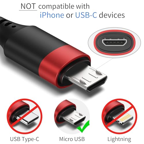 Efficient 10-Pack Short Micro USB Cables – 1 ft Durable Android Charging Cords for Streamlined Connectivity with Samsung Galaxy, LG, Kindle Fire, and More – Fast Data Transfer for Clutter-Free Charging Stations