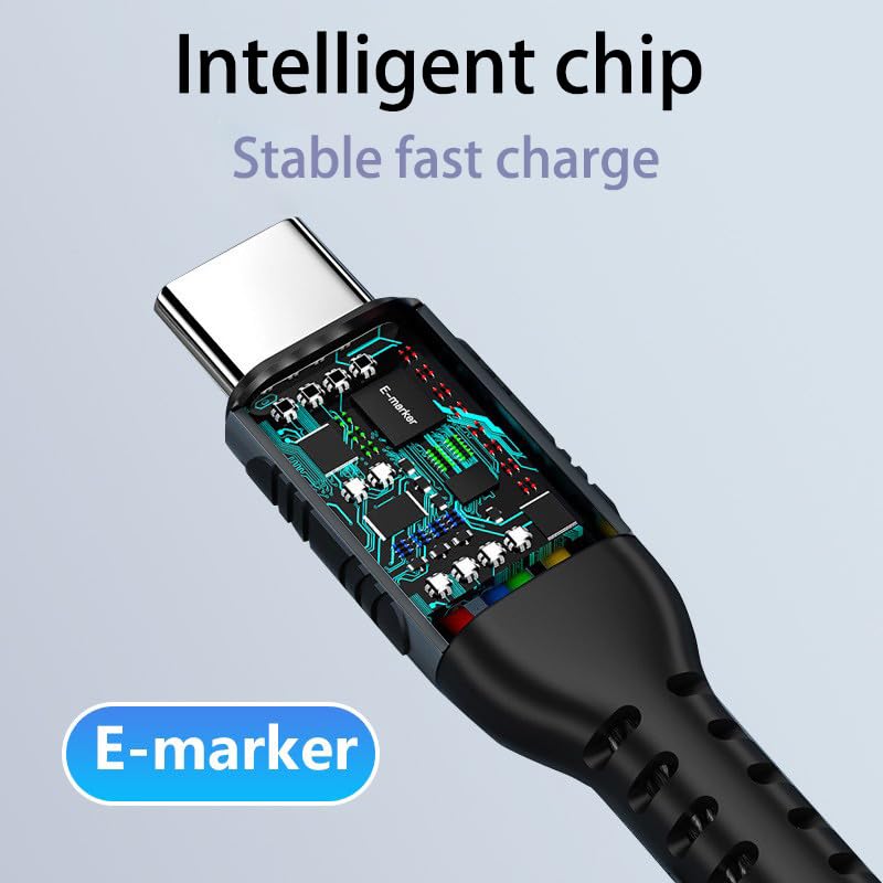 High-Speed 6 FT USB-C to USB-C PD 100 W Charging Cable – 2 Pack, Durable Nylon Braided Design for Optimal Compatibility and Performance, Perfect for Laptops, Smartphones, and Tablets