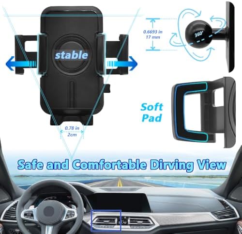 WAAPAK Premium Adjustable Car Phone Holder Mount for 2014-2023 BMW X5, X5 M, 2015-2023 X6, X6 M, and 2019-2022 X7 – Secure Smartphone Navigation Bracket for Thick Cases, Enhanced Stability & Luxurious Interior Fit