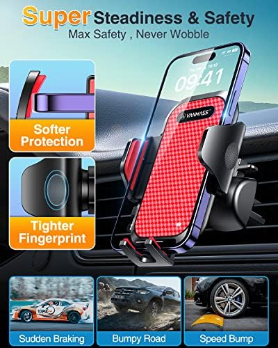 VANMASS Pro Universal Car Phone Mount with 2025 Super Suction Cup – Ultimate Cell Phone Holder for Safe Driving, Compatible with i Phone 16 Pro Max, 15, 14, 13 & Samsung Android Devices – Easy Installation, 360-Degree Rotation, and Enhanced Stability for Windshield, Dashboard, and Vent Use