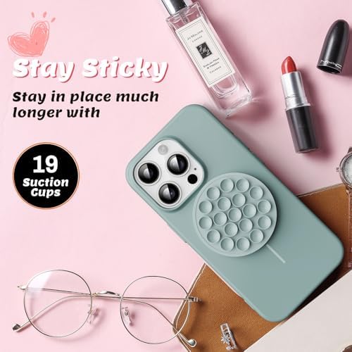 Transform Your Content Creation with the Ultimate Magnetic Phone Mount for Mag Safe Cases – Versatile Silicone Holder for i Phone & Android, Perfect for Selfies, Vlogging, and Shower Streaming – Trendy Light Blue Accessory for Tik Tok Creators and Influencers Seeking Effortless Hands-Free Use