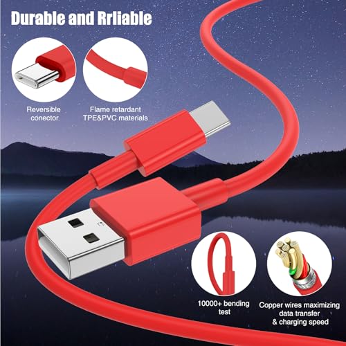 6 FT USB A to USB C Carplay Charging Cable – 3-Pack for i Phone 15/16, i Pad Pro/Air/Mini, Samsung Galaxy S25/S24/S23, and Mac Book – Fast Charging & High-Speed Data Transfer for Enhanced Compatibility on the Go