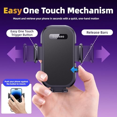 Enhanced Car Phone Holder for Honda Fit (2009-2014) – Adjustable Cradle Mount for 4-7 Inch Smartphones, Perfect Fit for Safe Navigation and Hands-Free Calls, 360° Rotation for Optimal Viewing, Easy Tool-Free Installation, Durable and Stylish Auto Accessory