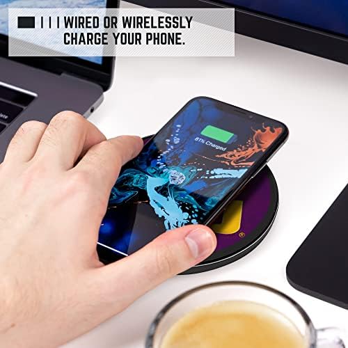 LSU Illuminated Logo Wireless Charger & Portable Power Bank – Dual Charging Pad for Wired and Wireless Devices, Fast Charging Technology, Ideal NCAA Gifts for Graduates and Fans, Ultimate Charging Solution with Enhanced Compatibility