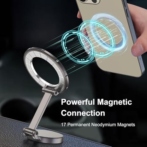 for MagSafe Car Mount, 360° Rotation Phone Holder for Car, Universal Dash Car Mount, All-Metal Magnetic Phone Mount for Car Fit for iPhone 15 14 13 12 Pro Max Plus Mini MagSafe Cases – Enhanced Compatibility and Speed