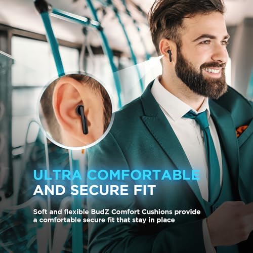 Cambridge Soundworks Oont Z True Wireless Earbuds with Active Noise Cancelling – Bluetooth 5.0 for Superior Sound Quality, Sweatproof Design, and Compact Charging Case – Immersive Audio Experience with Built-in Microphone (White)