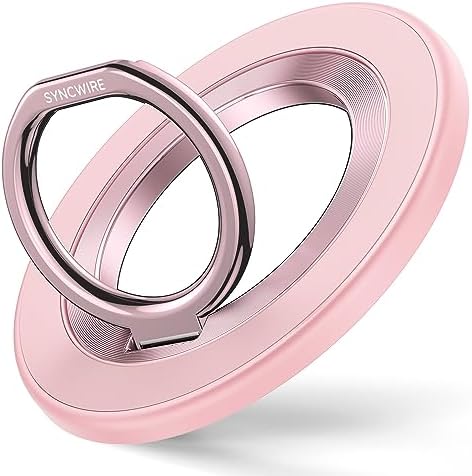 Syncwire Magnetic Phone Ring Holder – Titanium Alloy Kickstand for i Phone 12-16 Pro Max & Compatible Android Devices – Ergonomic Design, Enhanced Mag Safe Stability, Lightweight Grip for Ultimate Hands-Free Convenience