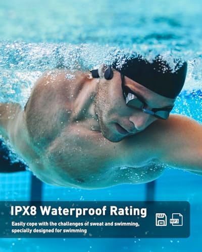 Ultimate Waterproof Bone Conduction Bluetooth Headphones with 32 GB MP3 Storage for Swimming, Running, and Cycling – IPX8 Certified Open-Ear Design for Safety and Comfort in Any Environment