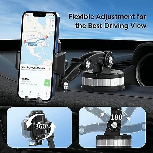 Ultimate Stability 360° Rotatable Car Phone Holder – Super Adsorption Dashboard Mount for All Smartphones – Effortless Tool-Free Installation, Sleek Aesthetic, and Enhanced Safety Features – Transform Your Driving Experience Instantly!