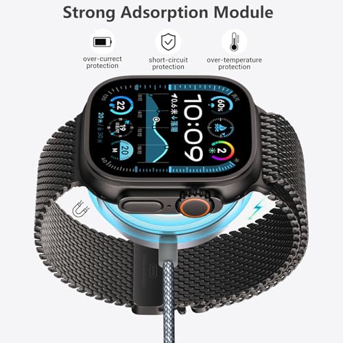 Ultimate 3-in-2 USB C Fast Charging Cable for Apple Watch & i Phone | 4 FT Multi-Device Charger for Apple Watch Ultra/Series 10-3 & i Phone 16-12, Galaxy S25 | Streamlined Power Delivery & Clutter-Free Solution for Busy Lifestyles