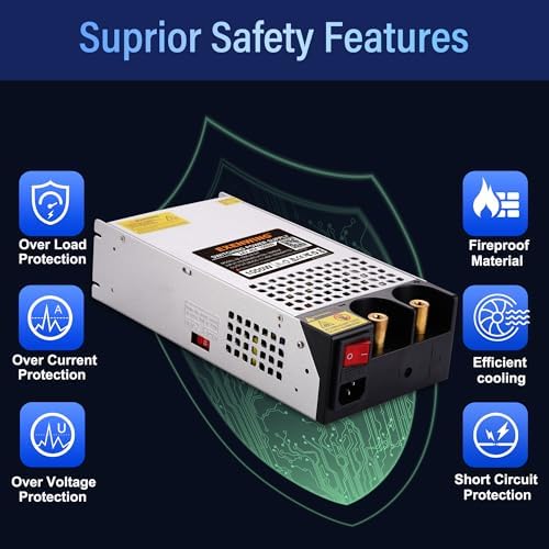 Universal 12 V 800 W AC to DC Power Supply – High-Efficiency 110 V/220 V Input Adapter for LED Strips, 3 D Printers, and More – Reliable 66 A Output Transformer for Versatile Applications and Enhanced Performance