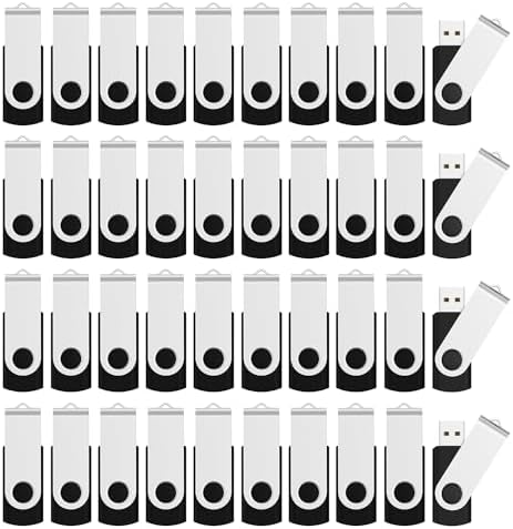 Colorful 5-Pack Aiibe 128 GB USB Flash Drives – High-Speed USB 2.0 Memory Sticks for Effortless File Transfers and Dynamic Data Storage Solutions in Black, Red, Yellow, White, and Purple